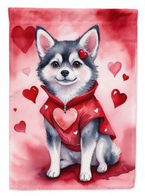 Alaskan Klee Kai My Valentine Garden Flag Mailbox Flag Decorative Yard Flag Banner Outside Patio Artwork Yard Flower Beds, Garden Size, Multicolor