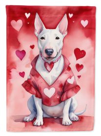 Bull Terrier My Valentine Garden Flag Mailbox Flag Decorative Yard Flag Banner Outside Patio Artwork Yard Flower Beds, Garden Size, Multicolor