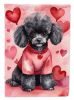 Black Poodle My Valentine Garden Flag Mailbox Flag Decorative Yard Flag Banner Outside Patio Artwork Yard Flower Beds, Garden Size, Multicolor