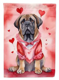 Mastiff My Valentine Garden Flag Mailbox Flag Decorative Yard Flag Banner Outside Patio Artwork Yard Flower Beds, Garden Size, Multicolor