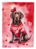 Chocolate Labrador Retriever My Valentine Garden Flag Mailbox Flag Decorative Yard Flag Banner Outside Patio Artwork Yard Flower Beds, Garden Size