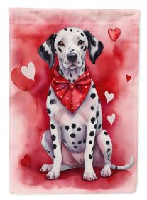 Dalmatian My Valentine Garden Flag Mailbox Flag Decorative Yard Flag Banner Outside Patio Artwork Yard Flower Beds, Garden Size, Multicolor