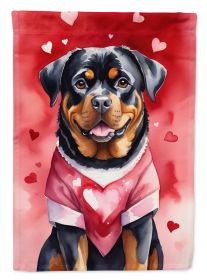 Rottweiler My Valentine Garden Flag Mailbox Flag Decorative Yard Flag Banner Outside Patio Artwork Yard Flower Beds, Garden Size, Multicolor