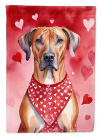 Rhodesian Ridgeback My Valentine Garden Flag Mailbox Flag Decorative Yard Flag Banner Outside Patio Artwork Yard Flower Beds, Garden Size, Multicolor