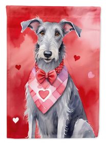 Scottish Deerhound My Valentine Garden Flag Mailbox Flag Decorative Yard Flag Banner Outside Patio Artwork Yard Flower Beds, Garden Size, Multicolor