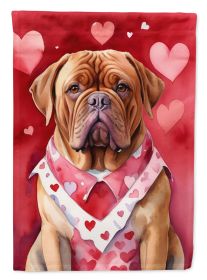 Dogue de Bordeaux My Valentine Garden Flag Mailbox Flag Decorative Yard Flag Banner Outside Patio Artwork Yard Flower Beds, Garden Size, Multicolor