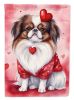 Japanese Chin My Valentine Garden Flag Mailbox Flag Decorative Yard Flag Banner Outside Patio Artwork Yard Flower Beds, Garden Size, Multicolor