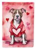 Pit Bull Terrier My Valentine Garden Flag Mailbox Flag Decorative Yard Flag Banner Outside Patio Artwork Yard Flower Beds, Garden Size, Multicolor