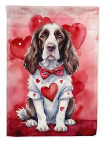 English Springer Spaniel My Valentine Garden Flag Mailbox Flag Decorative Yard Flag Banner Outside Patio Artwork Yard Flower Beds, Garden Size