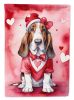 Basset Hound My Valentine Garden Flag Mailbox Flag Decorative Yard Flag Banner Outside Patio Artwork Yard Flower Beds, Garden Size, Multicolor