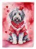 Bergamasco Sheepdog My Valentine Garden Flag Mailbox Flag Decorative Yard Flag Banner Outside Patio Artwork Yard Flower Beds, Garden Size, Multicolor