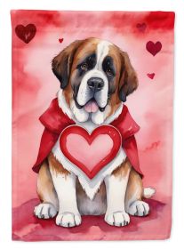 Saint Bernard My Valentine Garden Flag Mailbox Flag Decorative Yard Flag Banner Outside Patio Artwork Yard Flower Beds, Garden Size, Multicolor