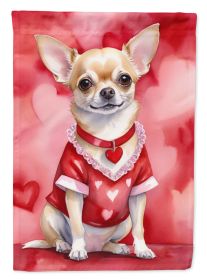 Chihuahua My Valentine Garden Flag Mailbox Flag Decorative Yard Flag Banner Outside Patio Artwork Yard Flower Beds, Garden Size, Multicolor