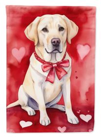 Yellow Labrador Retriever My Valentine Garden Flag Mailbox Flag Decorative Yard Flag Banner Outside Patio Artwork Yard Flower Beds, Garden Size