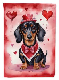 Dachshund My Valentine Garden Flag Mailbox Flag Decorative Yard Flag Banner Outside Patio Artwork Yard Flower Beds, Garden Size, Multicolor