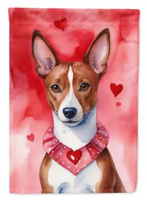 Basenji My Valentine Garden Flag Mailbox Flag Decorative Yard Flag Banner Outside Patio Artwork Yard Flower Beds, Garden Size, Multicolor