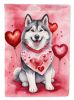 Alaskan Malamute My Valentine Garden Flag Mailbox Flag Decorative Yard Flag Banner Outside Patio Artwork Yard Flower Beds, Garden Size, Multicolor