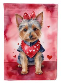 Australian Terrier My Valentine Garden Flag Mailbox Flag Decorative Yard Flag Banner Outside Patio Artwork Yard Flower Beds, Garden Size, Multicolor