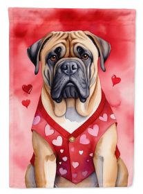 Bullmastiff My Valentine Garden Flag Mailbox Flag Decorative Yard Flag Banner Outside Patio Artwork Yard Flower Beds, Garden Size, Multicolor