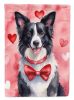 Border Collie My Valentine Garden Flag Mailbox Flag Decorative Yard Flag Banner Outside Patio Artwork Yard Flower Beds, Garden Size, Multicolor