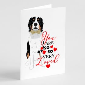 Bernese Mountain Dog #2 so Loved Greeting Cards Pack of 8 Blank Cards with Envelopes Whimsical A7 Size 5x7 Blank Note Cards