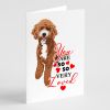 Doodle Red and White so Loved Greeting Cards Pack of 8 Blank Cards with Envelopes Whimsical A7 Size 5x7 Blank Note Cards