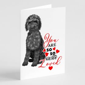 Doodle Black #2 so Loved Greeting Cards Pack of 8 Blank Cards with Envelopes Whimsical A7 Size 5x7 Blank Note Cards