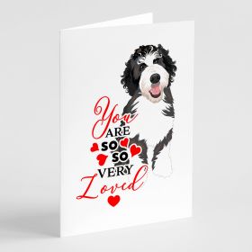 Doodle Silver and White #1 so Loved Greeting Cards Pack of 8 Blank Cards with Envelopes Whimsical A7 Size 5x7 Blank Note Cards