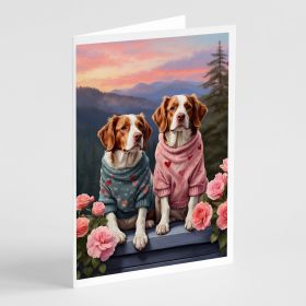 Welsh Springer Spaniel Two Hearts Greeting Cards Pack of 8 Blank Cards with Envelopes Whimsical A7 Size 5x7 Blank Note Cards