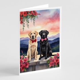 Labrador Retriever Two Hearts Greeting Cards Pack of 8 Blank Cards with Envelopes Whimsical A7 Size 5x7 Blank Note Cards