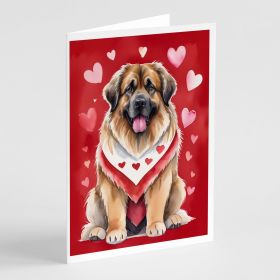 Leonberger My Valentine Greeting Cards Pack of 8 Blank Cards with Envelopes Whimsical A7 Size 5x7 Blank Note Cards