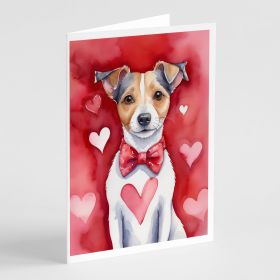 Jack Russell Terrier My Valentine Greeting Cards Pack of 8 Blank Cards with Envelopes Whimsical A7 Size 5x7 Blank Note Cards