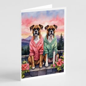 Boxer Two Hearts Greeting Cards Pack of 8 Blank Cards with Envelopes Whimsical A7 Size 5x7 Blank Note Cards