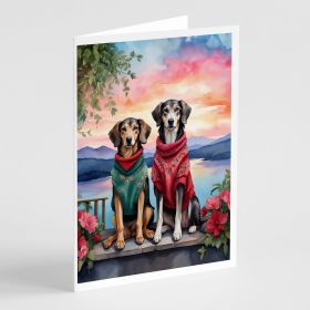 Saluki Two Hearts Greeting Cards Pack of 8 Blank Cards with Envelopes Whimsical A7 Size 5x7 Blank Note Cards