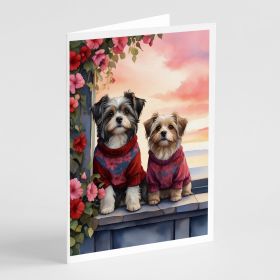 Havanese Two Hearts Greeting Cards Pack of 8 Blank Cards with Envelopes Whimsical A7 Size 5x7 Blank Note Cards