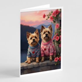 Cairn Terrier Two Hearts Greeting Cards Pack of 8 Blank Cards with Envelopes Whimsical A7 Size 5x7 Blank Note Cards