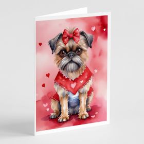 Brussels Griffon My Valentine Greeting Cards Pack of 8 Blank Cards with Envelopes Whimsical A7 Size 5x7 Blank Note Cards