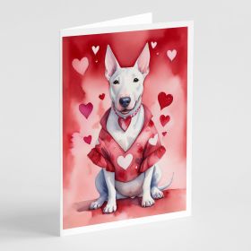 NEW Bull Terrier My Valentine Greeting Cards Pack of 8 Blank Cards with Envelopes Whimsical A7 Size 5x7 Blank Note Cards