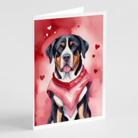 Greater Swiss Mountain Dog My Valentine Greeting Cards Pack of 8 Blank Cards with Envelopes Whimsical A7 Size 5x7 Blank Note Cards