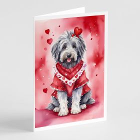 Bergamasco Sheepdog My Valentine Greeting Cards Pack of 8 Blank Cards with Envelopes Whimsical A7 Size 5x7 Blank Note Cards