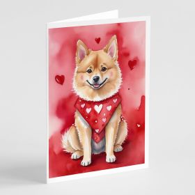 Finnish Spitz My Valentine Greeting Cards Pack of 8 Blank Cards with Envelopes Whimsical A7 Size 5x7 Blank Note Cards