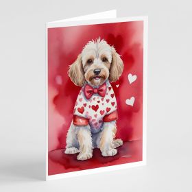 Cockapoo My Valentine Greeting Cards Pack of 8 Blank Cards with Envelopes Whimsical A7 Size 5x7 Blank Note Cards