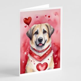 Anatolian Shepherd Dog My Valentine Greeting Cards Pack of 8 Blank Cards with Envelopes Whimsical A7 Size 5x7 Blank Note Cards