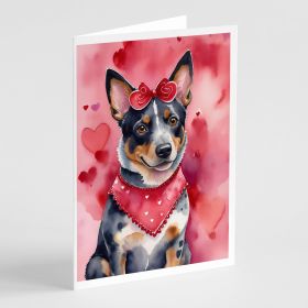 Australian Cattle Dog My Valentine Greeting Cards Pack of 8 Blank Cards with Envelopes Whimsical A7 Size 5x7 Blank Note Cards