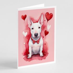 NEW English Bull Terrier My Valentine Greeting Cards Pack of 8 Blank Cards with Envelopes Whimsical A7 Size 5x7 Blank Note Cards