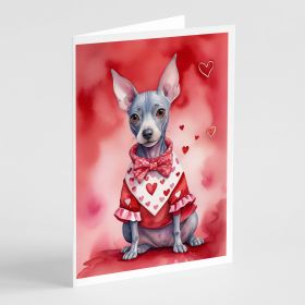 American Hairless Terrier My Valentine Greeting Cards Pack of 8 Blank Cards with Envelopes Whimsical A7 Size 5x7 Blank Note Cards