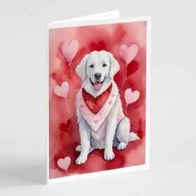 Kuvasz My Valentine Greeting Cards Pack of 8 Blank Cards with Envelopes Whimsical A7 Size 5x7 Blank Note Cards