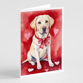 Yellow Labrador Retriever My Valentine Greeting Cards Pack of 8 Blank Cards with Envelopes Whimsical A7 Size 5x7 Blank Note Cards