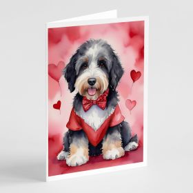 Bernedoodle My Valentine Greeting Cards Pack of 8 Blank Cards with Envelopes Whimsical A7 Size 5x7 Blank Note Cards