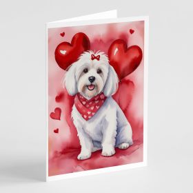 Coton de Tulear My Valentine Greeting Cards Pack of 8 Blank Cards with Envelopes Whimsical A7 Size 5x7 Blank Note Cards